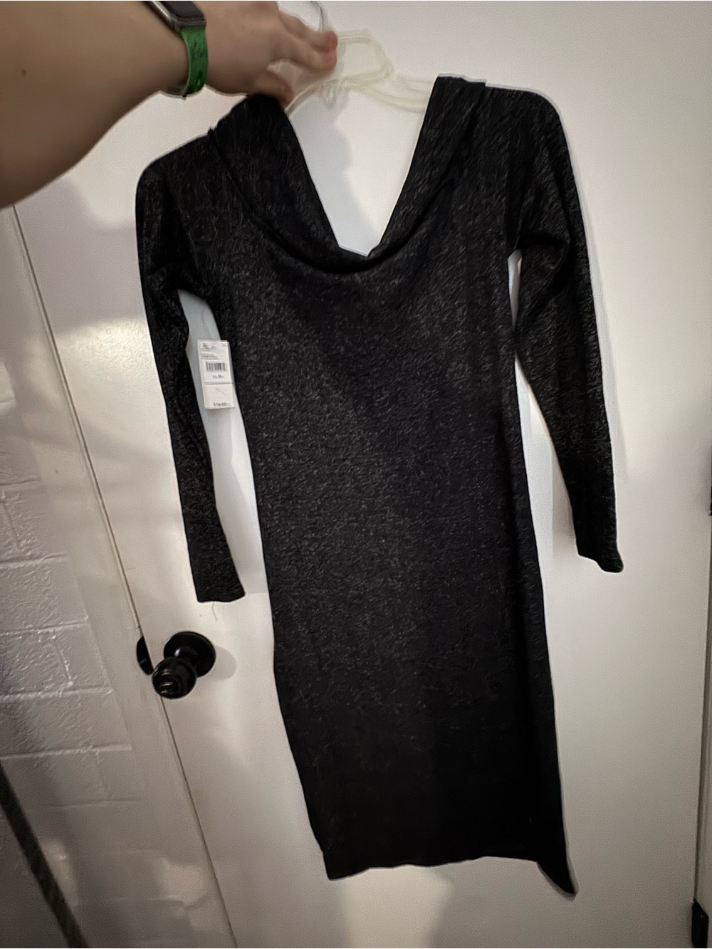 EXCHANGE Black Knit Cowl Neck Dress